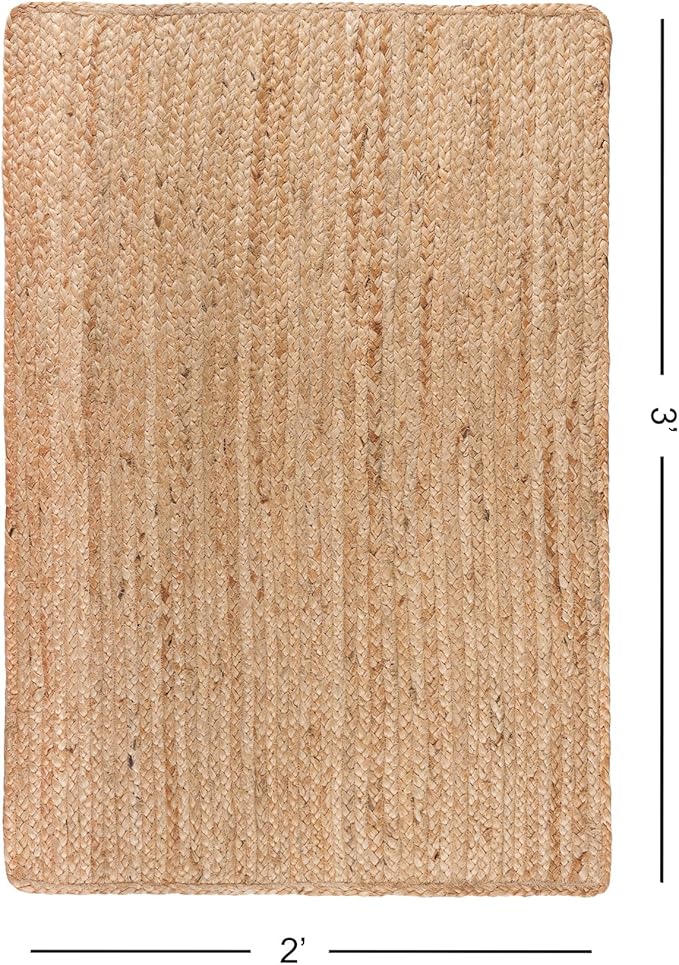 REDEARTH · Rectangular Area Rug - 2'x3' Braided Natural Jute - Artisan Made Boho Jute Rugs for Bedroom - Kitchen - Living Room - Farmhouse - Aesthetic Home Decor- Handmade Vintage Décor, Set of 2