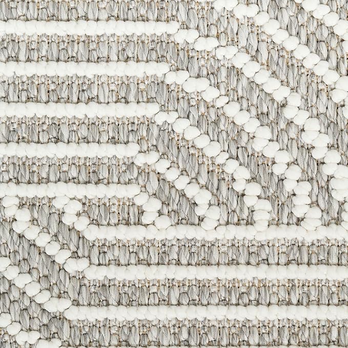 Nourison Home Textured Home Grey Ivory 3'11" x 5'11" Area Rug - Easy Clean, Non Shedding, Bed Room, Living Room, Dining Room, Kitchen (4' x 6')