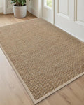 DEXI Ultra Thin Entryway Indoor Door Mat 36x56, Non Slip Rubber Backing Inside Entry Mat, Low Profile Easy Clean Dirt Trapper Doormat for Inside Entrance Patio, Beige