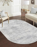 Unique Loom Finsbury Collection Area Rug - Sarah (7' 10" x 10' Oval, Gray/ Ivory)