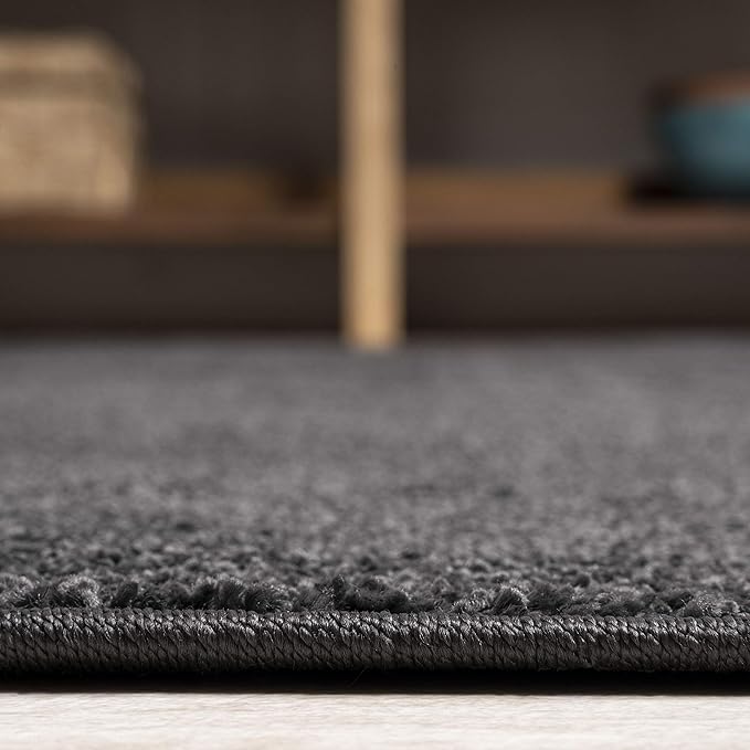 JONATHAN Y Haze Solid Low-Pile Black Runner Rug 2x8, Coastal,Bohemian,Minimalist,Classic, Easy-Cleaning for Living Room,Bedroom,Kitchen,Pet Friendly,Non-Shedding (SEU100I-28)