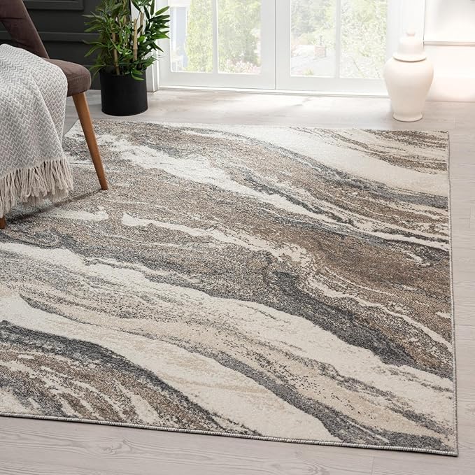 LUXE WEAVERS Lagos Collection 7983 Grey 2x3 Art Deco Area Rug