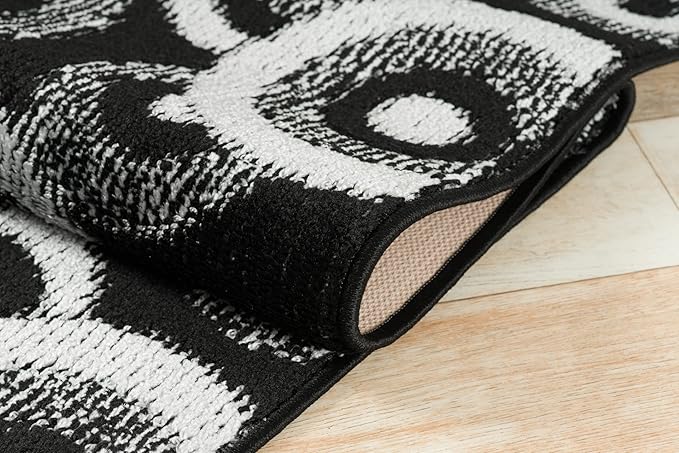 24 ft Extra Long Black Hallway Runner Rug | Non-Slip & Machine Washable | Custom Cut to Size 2'3" x 24' (Runner) | REMNAZ