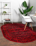 Unique Loom Tekke Collection Area Rug - Sheibani (5' 3" x 8' Oval, Red/ Black)
