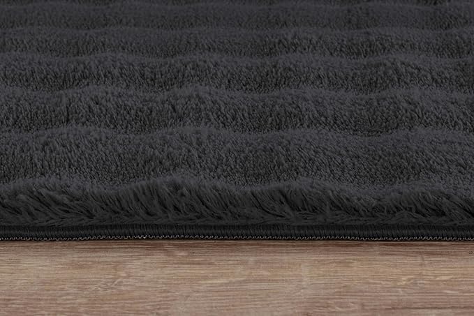 CAMILSON Modern Dark Gray Non Slip Door Mat Rug 2x3 Ultra Soft High Pile Entryway Rugs Non Skid Rubber Backing Durable & Easy to Clean Carpet for Kitchen Bathroom Indoor Use (2 x 3 Dark Gray)