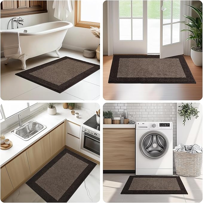 Machine Washable Runner Rug 32" x 96", Non Slip Kitchen Mat for Floor, Absorbent Entryway Rug for Kitchen, Bedroom, Living Room, Hallway, Door (Roll Packing)