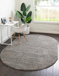 Unique Loom Solo Collection Area Rug - Calabasas (5' 3" x 8' Oval, Gray)