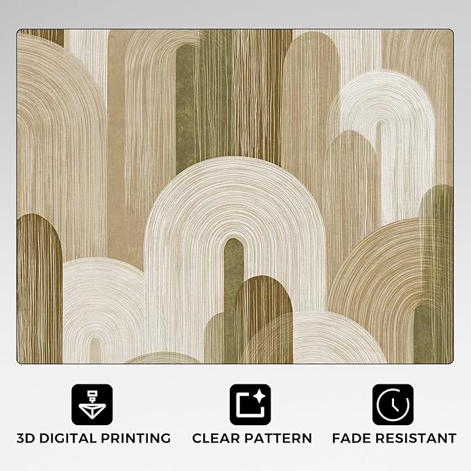 Abstract Geometry Rugs for Home Decor, 6x8 ft, Minimalist Geo Arched Area Rugs for Living Room, Soft Non Slip Washable Mid Century Modern Carpet Bedroom Decorations Dt-Ghf-19