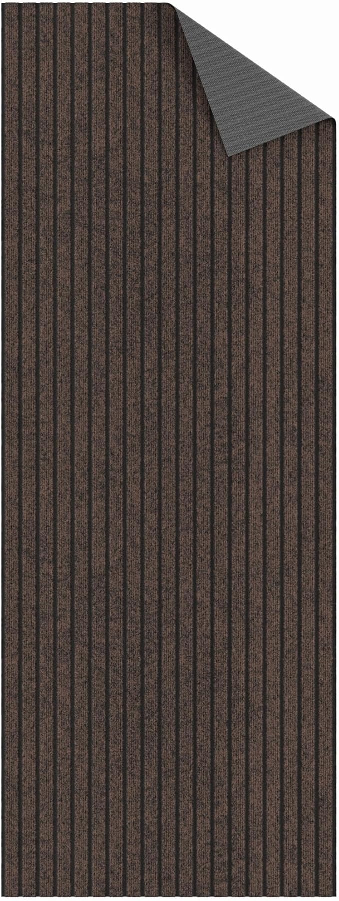 Ottomanson 2'7" x 8' Hallway Runner with Scraper Pile - Extra Durable Non-Slip Rug Mat for Indoor & Outdoor Use - Ideal for Kitchen, Entryway & Garage - High-Traffic Carpet, Brown