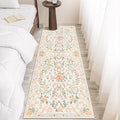 Washable Non-Slip Runner Rugs 2X6, Orange Rug Boho Farmhouse Bow Floral Area Rug for Hallway Kitchen Bedroom Beside Laundry Room Bathroom Rug, Low Pile Stain Resistant Soft Floor Carpet