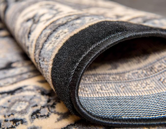 Unique Loom Sialk Hill Collection Area Rug - Washington (7' 1" x 10' Rectangle Black/Gray)