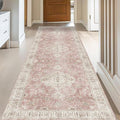 Washable Hallway Runner Rugs 2x8 Non-Slip Runner Rugs for Hallways Entrance Bedroom Runners Pink