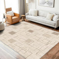 Geometric Rug, Washable 5x6 Rug for Living Room, Modern Abstract Patterned Indoor Carpet, Geometric Decor for Home, Bedroom, Soft Non Slip Thin Design FER57
