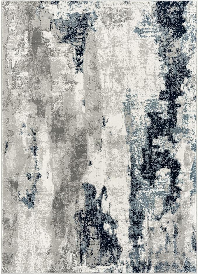 LUXE WEAVERS Kimberly Collection Ivory 4x5 Modern Abstract Area Rug