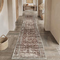 Rust Red Runner Rug 2x10 Vintage Area Carpet Hallway Long Indoor Kitchen Washable Living Room Low Pile Traditional Distressed Retro Accent Throw Rug Non Slip Laundry Bathroom Office