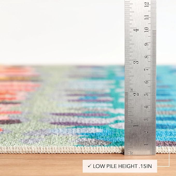 Dash and Albert Paint Chip Machine Washable Area Rug - 5' x 8' Multicolor - Geometric Accent Rug - Anti-Slip Backing, Lightweight, Machine Washable, High Traffic Areas Kitchen, Mudroom, Laundry Room