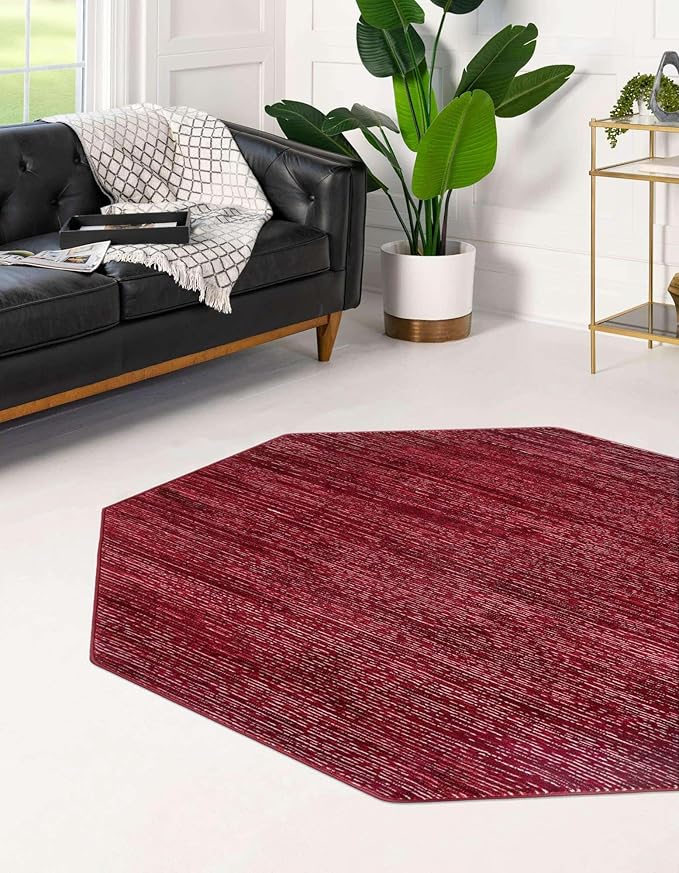 Unique Loom Finsbury Collection Area Rug - Kate (7' 10" Octagon, Red)