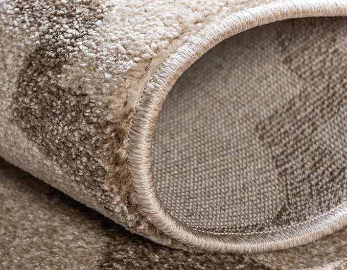 Rugs.com Lattice Collection Rug – 8 Ft Round Beige Medium Rug Perfect for Kitchens, Dining Rooms
