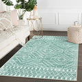 Wonnitar Moroccan Area Rugs 4x6, Sage Green Boho Rug for Bedroom, Washable Ultra-Thin Living Room Throw Mat, Farmhouse Geometric Soft Print Carpet for Nursery Bathroom Kitchen (Mint Green,4'x6')