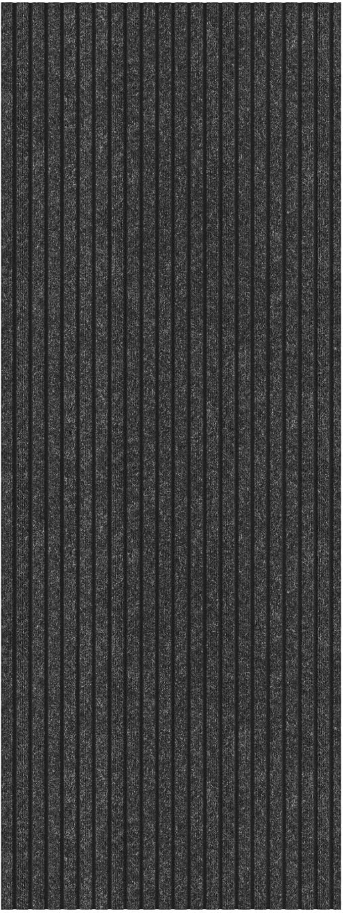 Ottomanson 2'7" x 19' Hallway Runner with Scraper Pile - Extra Durable Non-Slip Rug Mat for Indoor & Outdoor Use - Ideal for Kitchen, Entryway & Garage - High-Traffic Carpet, Black