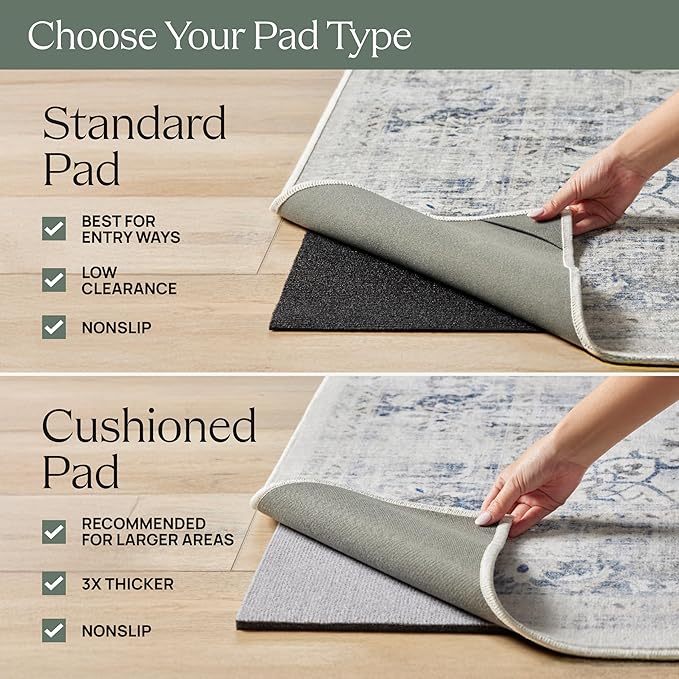 RUGGABLE Washable Vintage Area Rug – Kamran Cayenne Red 5x7, Stain-Resistant, Non-Slip – Medium Machine Washable Rugs for Living Room, Bedroom, Hallway, Entryway & Office–with Cushioned Pad