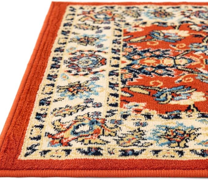 Unique Loom Sialk Hill Collection Area Rug - Washington (2' 2" x 3' 1" Rectangle Terracotta/Cream)