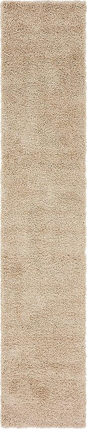 Unique Loom Solid Shag Collection Area Rug (2' 6" x 13' 1" Runner, Taupe)