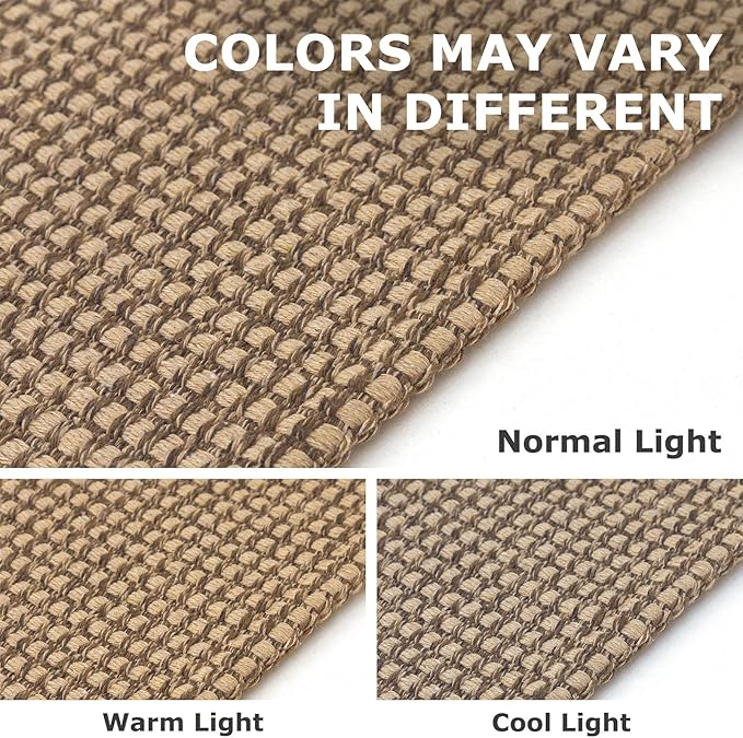 IOHOUZE Washable Area Rug 6x9 Non Slip Rubber Backed Woven Rugs for Living Room, Dining Room Rugs Bedroom Rug, Floor Carpet for Living Room Nursery Office, Orange/Tan/Brown