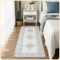 Istana Hallway Runner Rug 2.5x8 – Pink Beige Whisper/Grey/Blue Entryway Rug -Silk's Soft Touch Runners for Hallways - Stylish Kitchen Runner Rug Non Slip