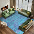 Abstract 6x9 Area Rug, Modern Teal Purple Throw Rugs for Living Room, Washable Soft Large Non-Slip Accent Carpet Floor Mat for Dining Room Office Bedroom - Teal+Purple