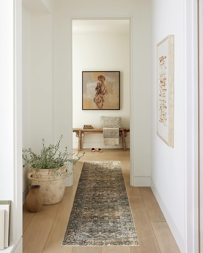 Loloi Amber Lewis Morgan Collection MOG-05 Spice/Lagoon 3'-6" x 5'-6" 38" Thick Accent Rug feat. CloudPile, Neutral, Room Décor, Vintage Inspired, Livingroom, Bedroom, Dining Area