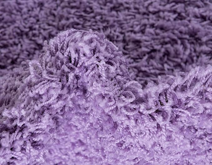 Unique Loom Solid Shag Collection Area Rug (3' 3" x 5' 3" Rectangle, Lilac)