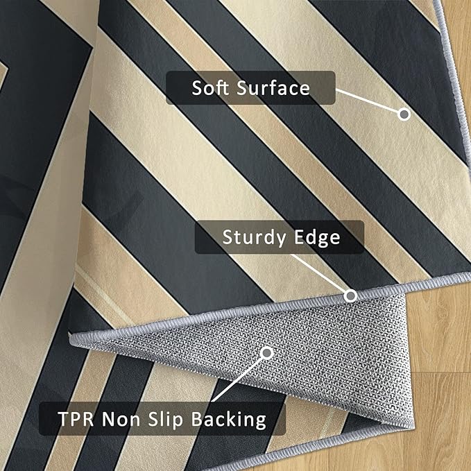 Modern Geometric Rug Small, Washable 2x3 Throw Rug for Entryway, Herringbone Chevron Patterned Indoor Door Mat, Modern Geometric Decor for Home, Bedroom, Soft Non Slip Thin Design FER72