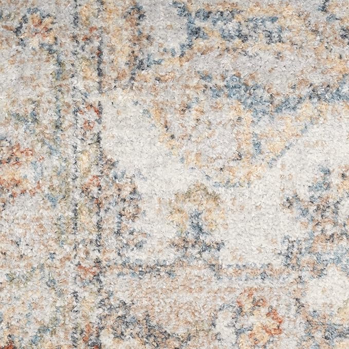Nourison Home Astra Machine Washable Traditional Grey/Multi 2'2" x 4' Area Rug, Easy Clean, Non Shedding, Bed Room, Living Room, Dining Room, Kitchen (2x4)