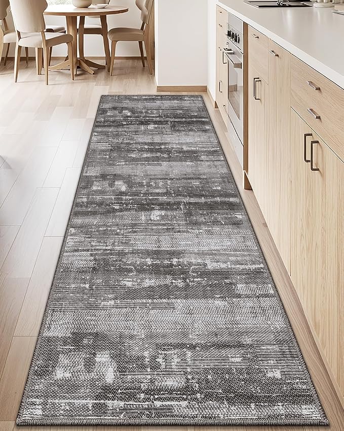 LUMI Washable Kitchen Rug 2x6 for Floor, Non Slip Runner Rugs with Rubber Backing, Low Pile Comfort Area Carpet for Standing, Living Room, Entryway, Laundry, Hallways