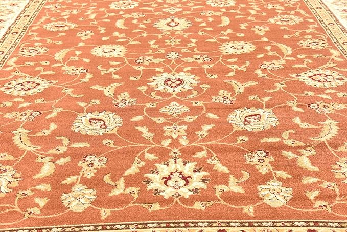 Unique Loom Voyage Collection Traditional Oriental Classic Intricate Design Area Rug (10' 0 x 13' 0 Rectangular, Terracotta/Ivory)
