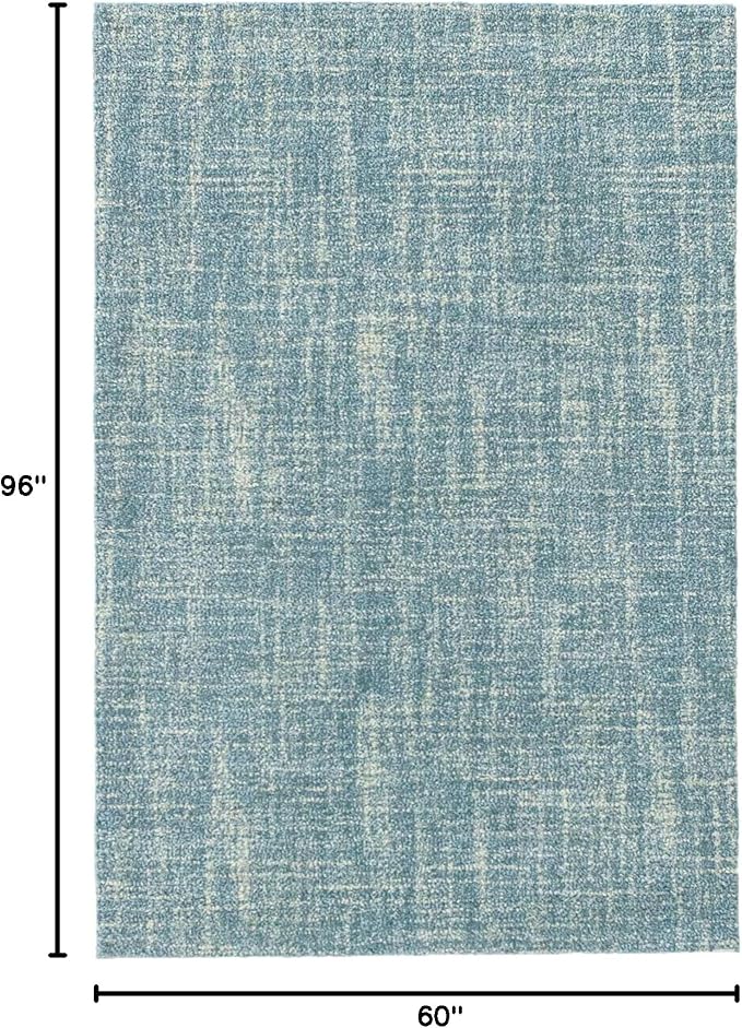 Dash and Albert Crosshatch Wool Area Rug - 5' x 8' Aegean Solid Hand Micro Hooked Accent Rug - Durable, High Traffic Areas Bedroom, Hallway, Stairs - Premium Luxury Hotel Quality Soft Breathable