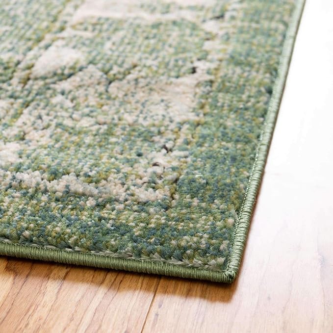 Unique Loom Isabella Collection Area Rug - Adjani (4' 1" x 6' 1" Rectangle, Green/ Ivory)