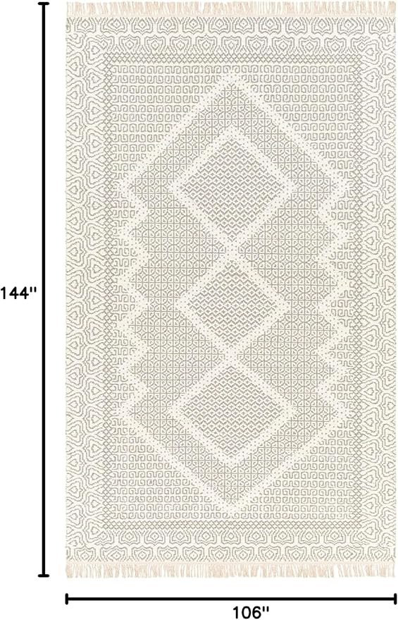 Mark&Day Wool Rugs, 9x12 Nishnabotny Cottage Light Gray Area Rug, Grey Beige Carpet for Living Room, Bedroom or Kitchen (8'10" x 12')