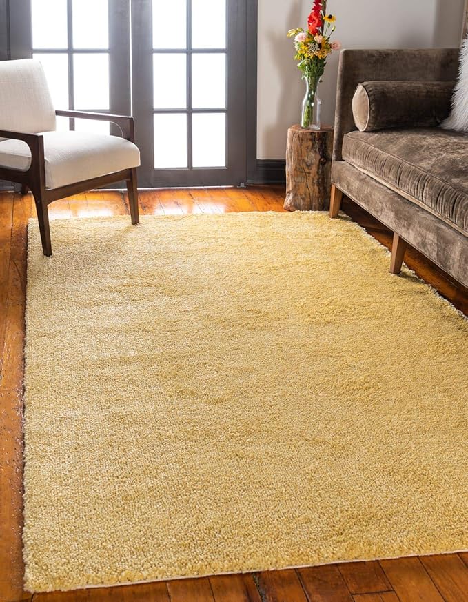 Unique Loom Solo Collection Area Rug - Calabasas (3' 3" x 5' 3" Rectangle, Yellow)