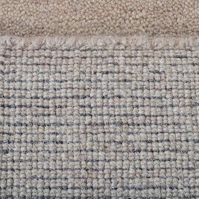 Rugsotic Carpets Hand Knotted Loom Wool ECO-Friendly Area Rugs - 2'8''x10', Runner, Beige Color, Solid Plain Design, High Pile Handmade Anti Skid Area Rugs for Living Room, Bed Room (L00111)