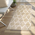 Lahome Moroccan Runner for Hallway - 2x4 Area Rug Washable Non-Slip Soft Bathroom Runner Ultra-Thin Small Kitchen Mat, Modern Print Distressed Floor Runners for Entryway Bedroom （(Taupe, 2'x4')