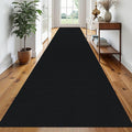 EARTHALL Runner Rug 3x20 Ft Washable Runners for Hallways Extra Long Woven Non Slip Entryway Runner Braided Kitchen Runner Indoor Outdoor Carpet Runners for Hotels, Officel, Stair, Black
