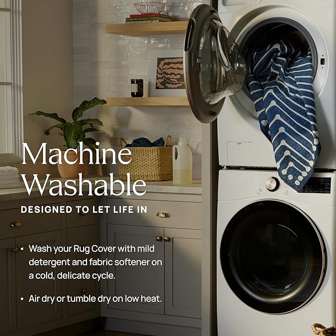 RUGGABLE Washable Vintage Area Rug – Kamran Ivory Opal 3x5, Stain-Resistant, Non-Slip – Small Machine Washable Rugs for Living Room, Bedroom, Hallway, Entryway & Office–with Cushioned Pad