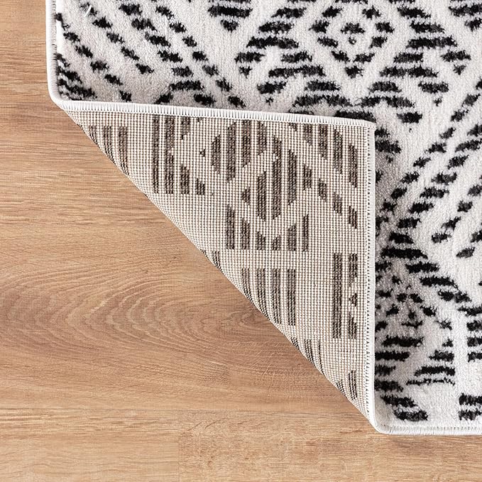 Rugshop Boho Cream Tribal Area Rug Modern Indoor Carpet for Living Room, Bedroom, or Entryway – Non-Shedding, Low Pile Geometric Design 2' 3" x 8'