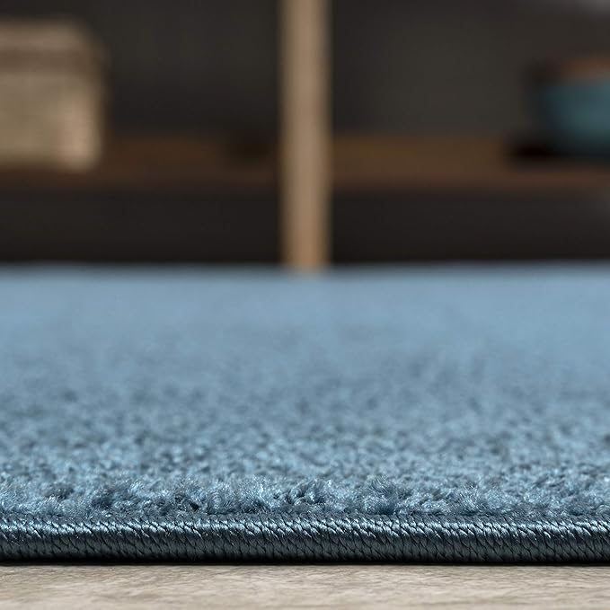 JONATHAN Y Haze Solid Low-Pile Turquoise 3x5 Oval Indoor Area Rug, Coastal,Bohemian,Minimalist,Classic, Easy-Cleaning for Living Room,Bedroom,Kitchen,Pet Friendly,Non-Shedding (SEU100H-3OV)