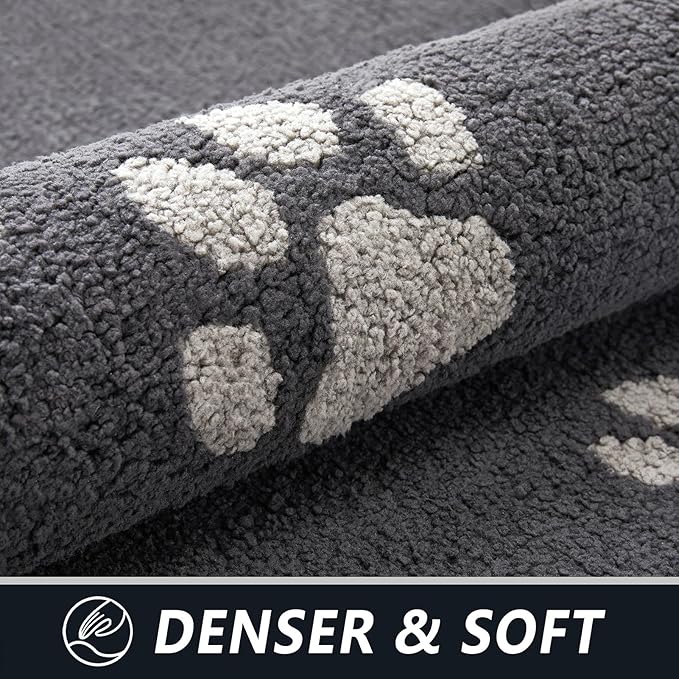 Timo Indoor Door Mat,20"x32" Super Absorbent Dog Mats, Low-Profile Washable Entryway Rug, Rubber Backing Non Slip Front Door Mats, Resist Dirt Inside Entrance Doormat for Shoes, Grey