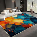 Modern Abstract Area Rug, Fluid Art Abstract Area Rug, Modern Colorful Bubbles Rugs, Geometric Rugs, Washable Non Slip Soft Alcohol Ink Carpet for Living Room (6' x 8'(Rectangular))