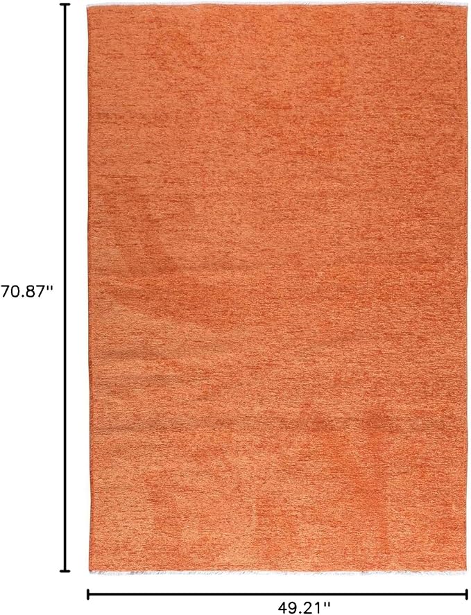 Alfa Rich 4x6 Burnt Orange Washable Area Rugs for Living Room Bedroom Kitchen Cotton Solid Decor Rug