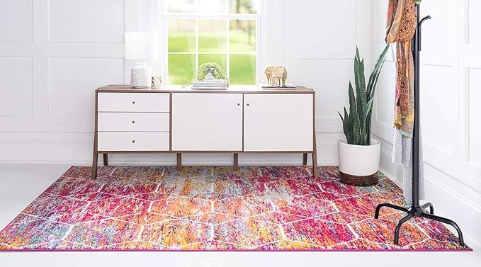 Unique Loom Trellis Frieze Collection Area Rug - Geometric (9' x 12', Multi/ Ivory)